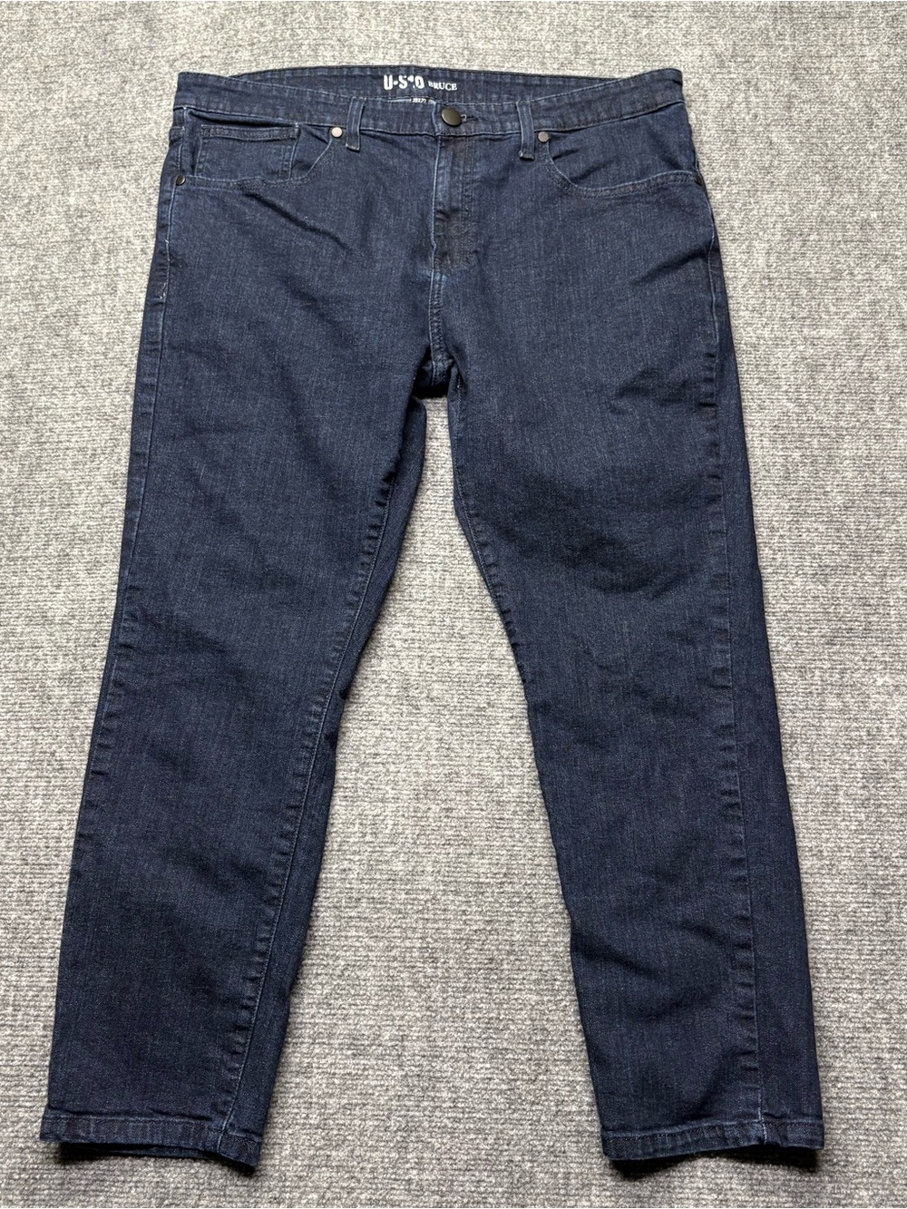 Under 510 Jeans Mens 38x27 Blue Bruce Denim Tapered Fit U-510 Pants Stretch